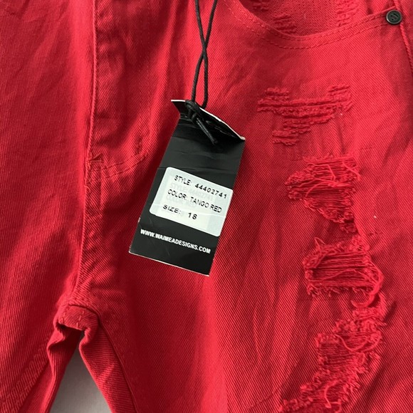 Waimea Men's Tango Red Skinny Fit Jeans Junior W28x29 Distressed Jeans - Picture 6 of 13